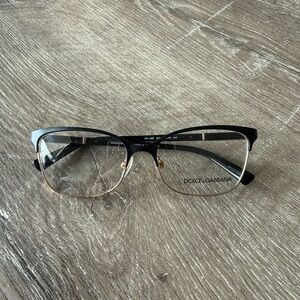 Dolce & Gabbana Black and Gold Cat-Eye Glasses